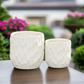 Wren Emboss Ceramic Planter Set (Set of 2)