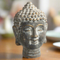 Coral Cement Buddha Head Figurine with Round Ushnisha Head