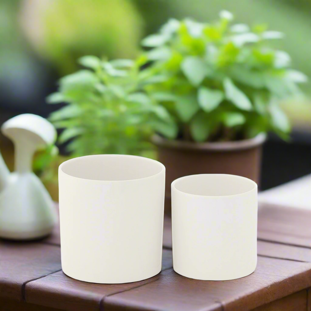 Ollie Ceramic Plain Round Pot (Set of 2)