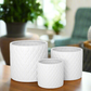 Kavelle Diamond Pattern Ceramic Pot (Set of 3)