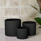 Kavelle Diamond Pattern Ceramic Pot (Set of 3)