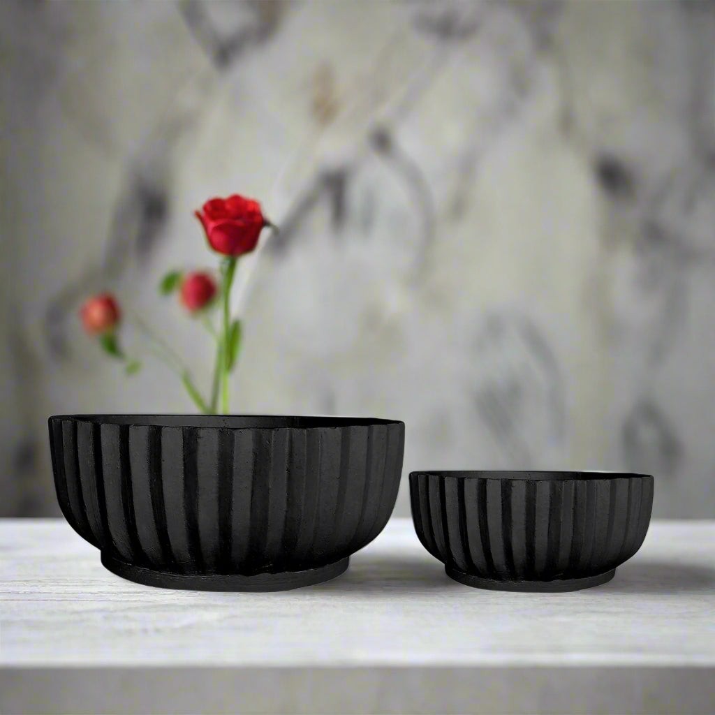 Rinell Fiber Clay Planter Set (Set of 2)