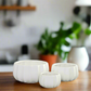 Misty Ceramic Round Bowl Set with Pressed Column Design (Set of 3)