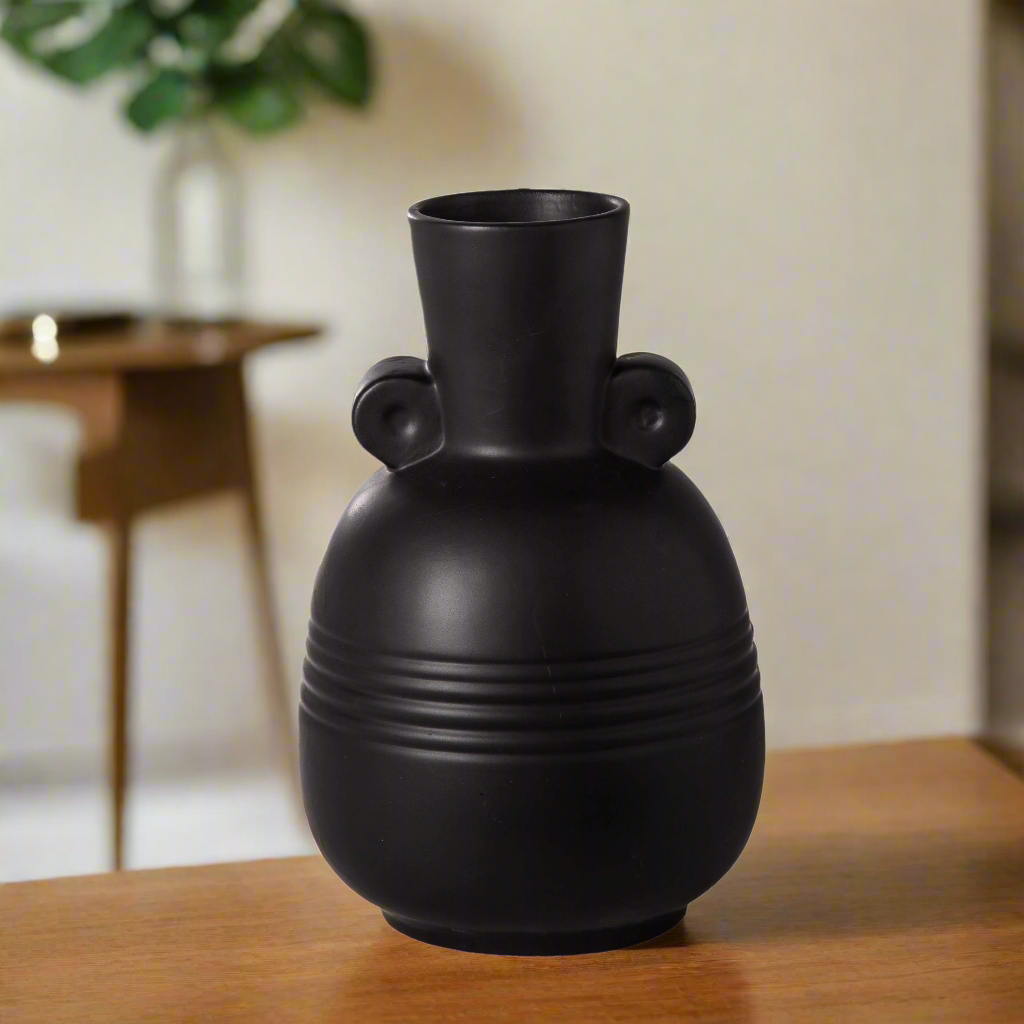 Vesari Embossed Banded Ceramic Vase