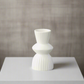 Veridia Ceramic Round Vase with Trumpet Mouth and Debossed Line Column Design