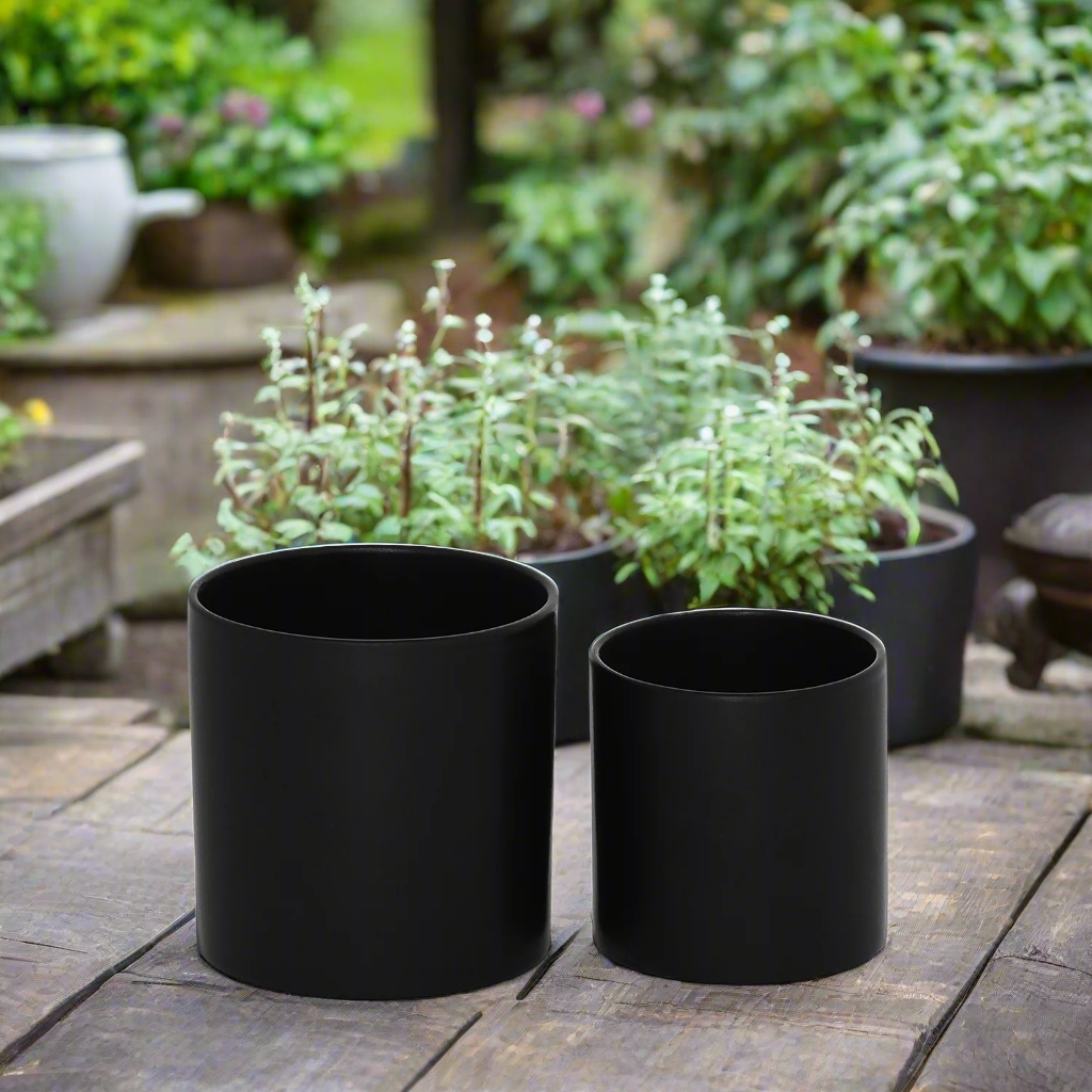 Ollie Ceramic Plain Round Pot (Set of 2)