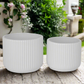 Orvane Gloss White Planter Set (Set of 2)