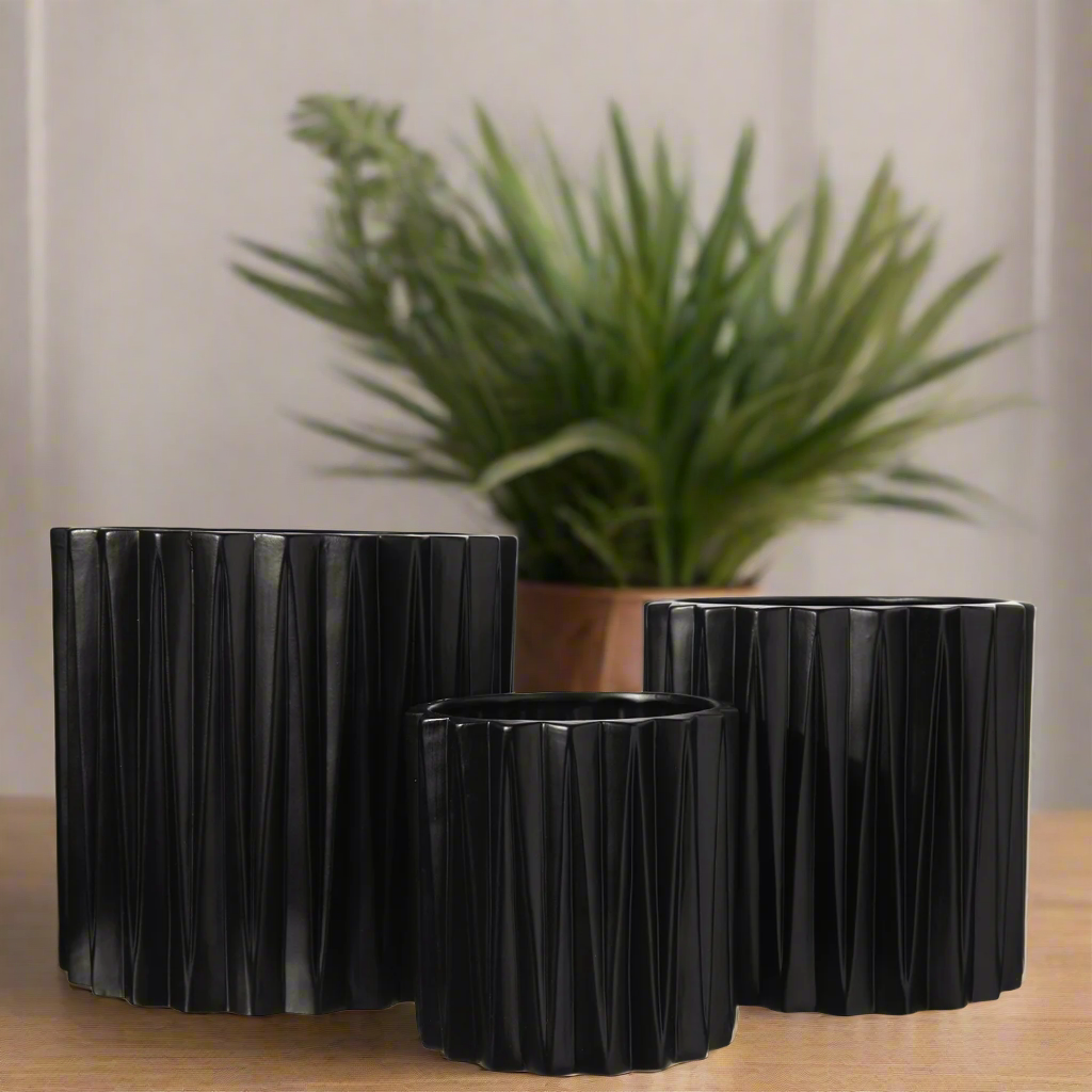 Olenna Textured Ceramic Pot Set (Set of 3)