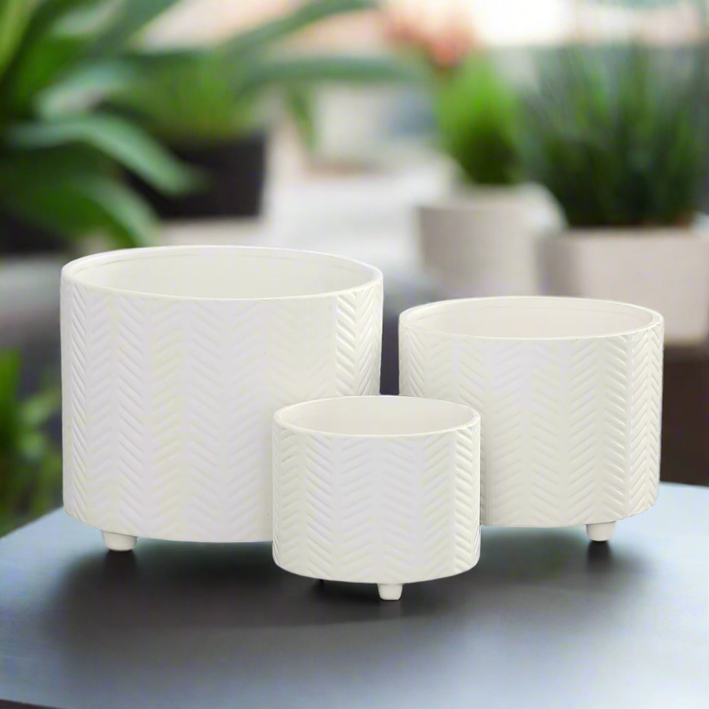 Caelum Ceramic Planter Set (Set of 3)