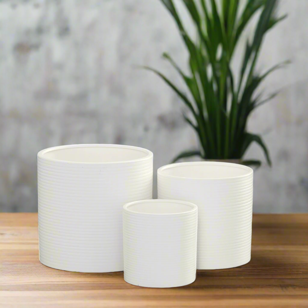 Olenna Textured Ceramic Pot Set (Set of 3)