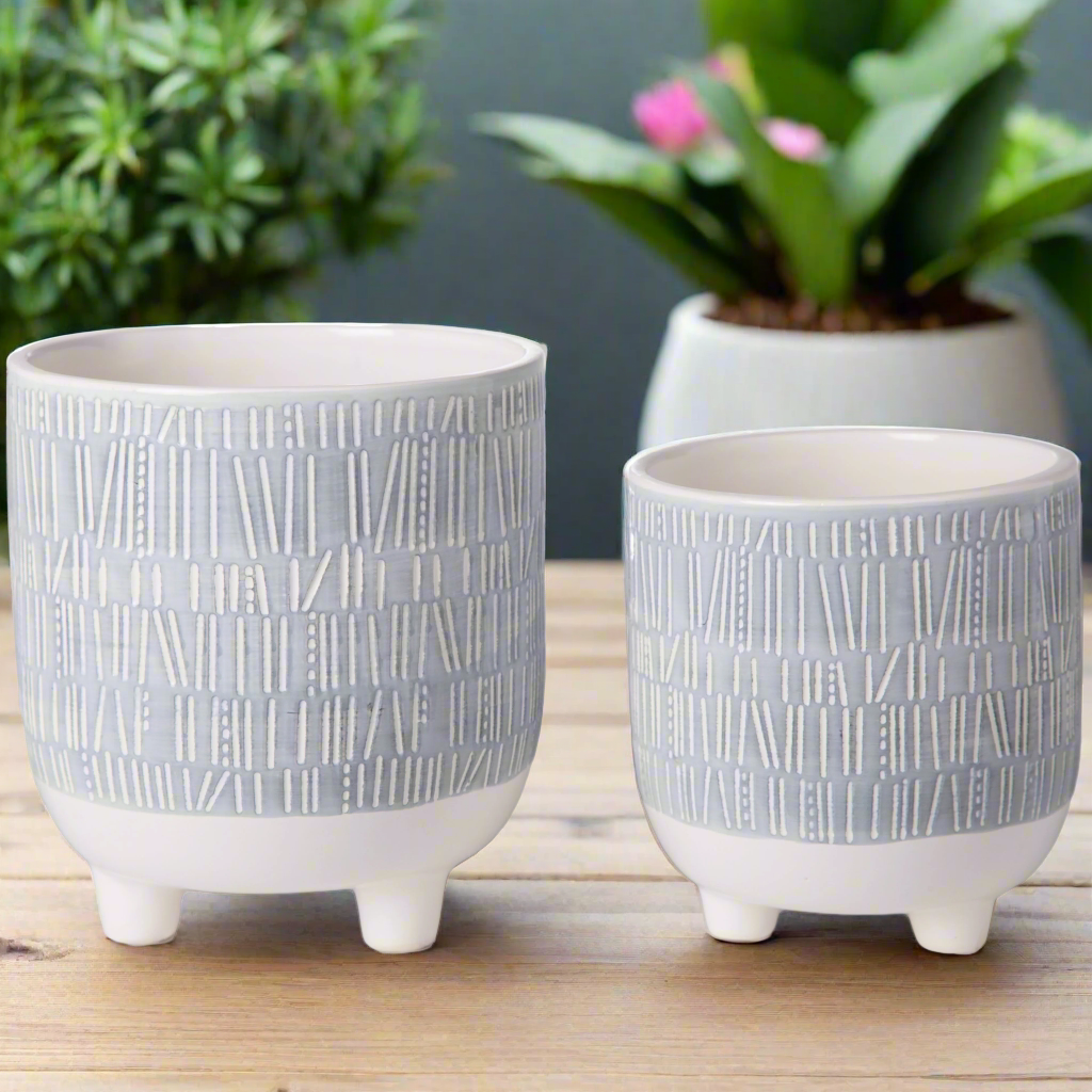 Rivelle Abstract Line Tripod Planter Set (Set of 2)