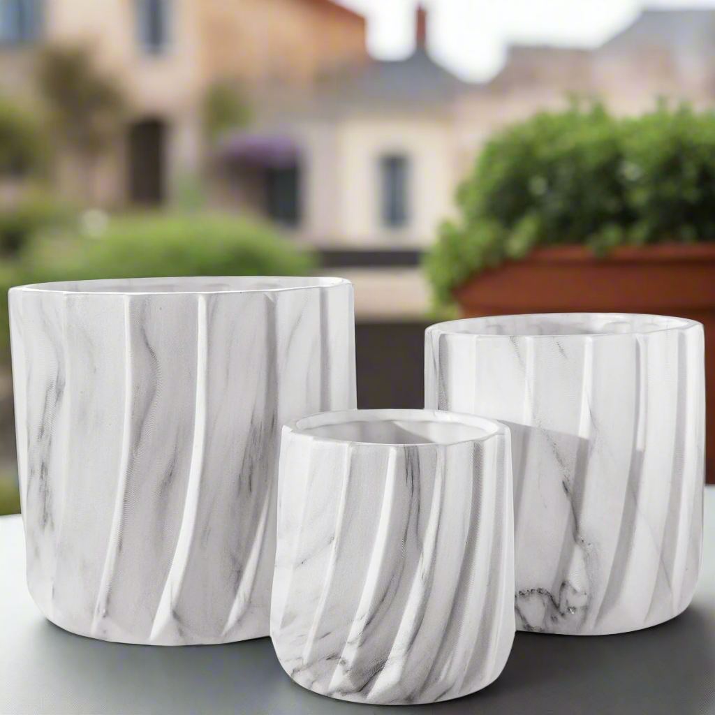 Thalia Ceramic Round Planter Set (Set of 3)