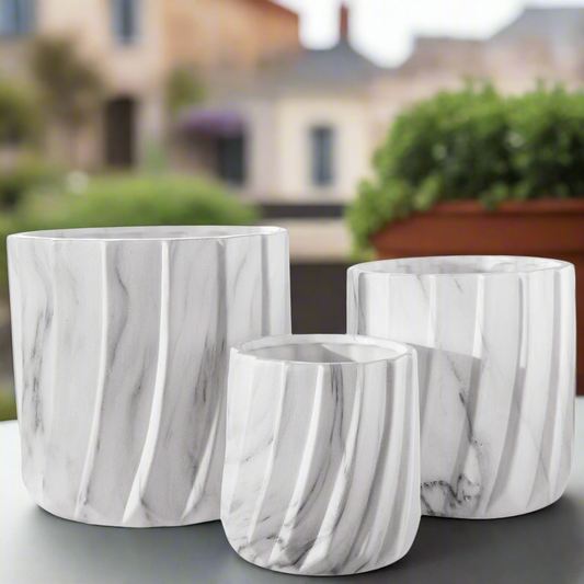 Thalia Ceramic Round Planter Set (Set of 3)