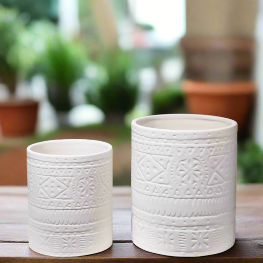 Zayora Tribal Ceramic Jar Set (Set of 2)