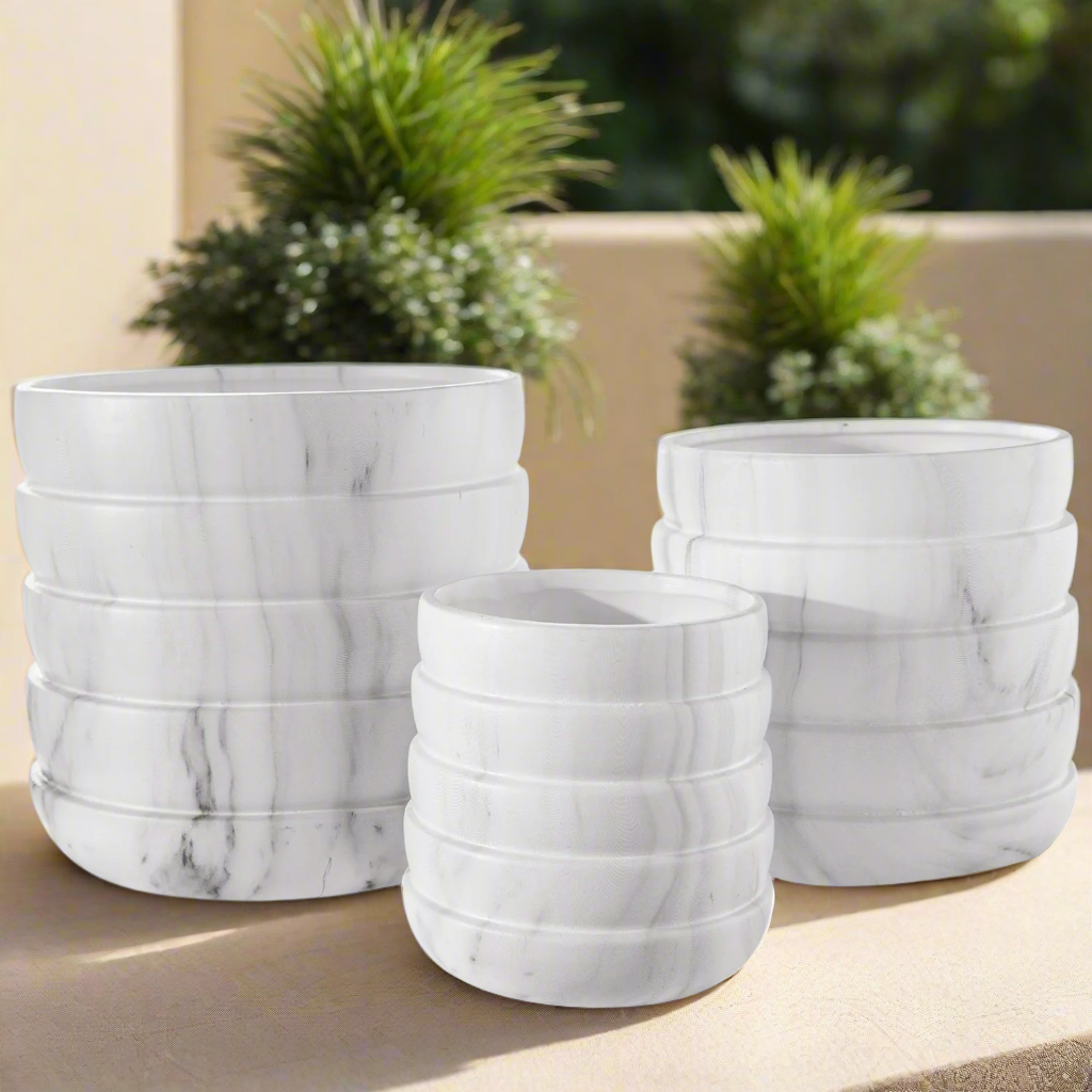 Celine Ceramic Round Planter Set (Set of 3)