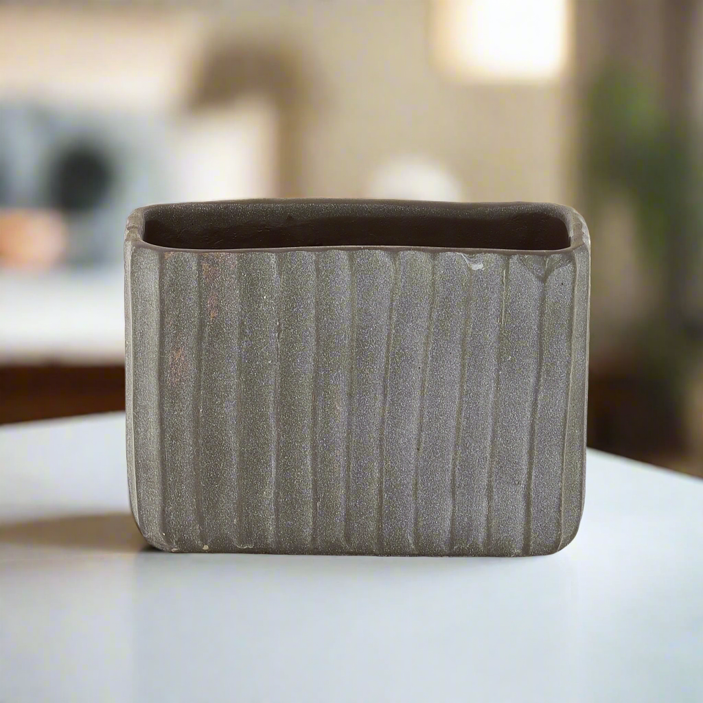 Lilijana Cement Tall Rectangle Pot