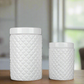 Porsha Ceramic Round Lattice Canister Set (Set of 2)