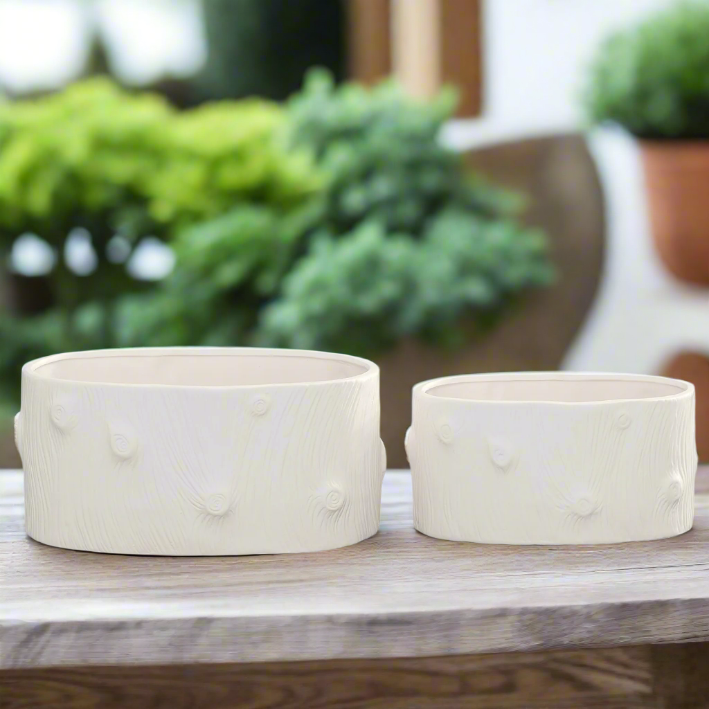 Potria Ceramic Oval Planter Set (Set of 2)