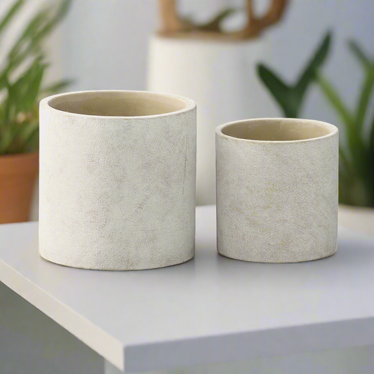 Orvian Terracotta Round Planter Set (Set of 2)