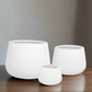 Olyssia Wide White Fiberclay Planters (Set of 3)
