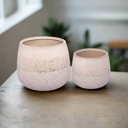 Arvell White Ceramic Pot Set (Set of 2)