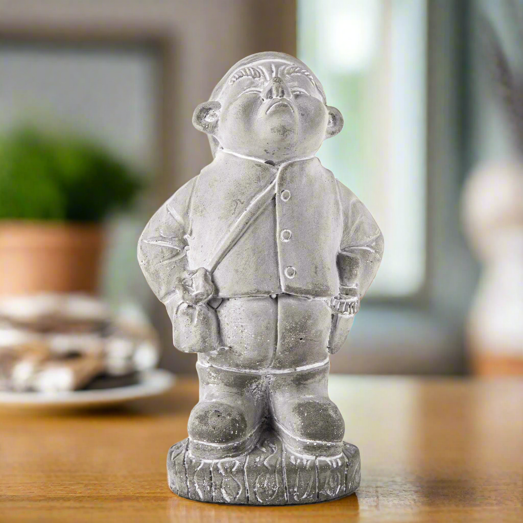 Thiago Cement Standing Student Kid Gnome Figurine