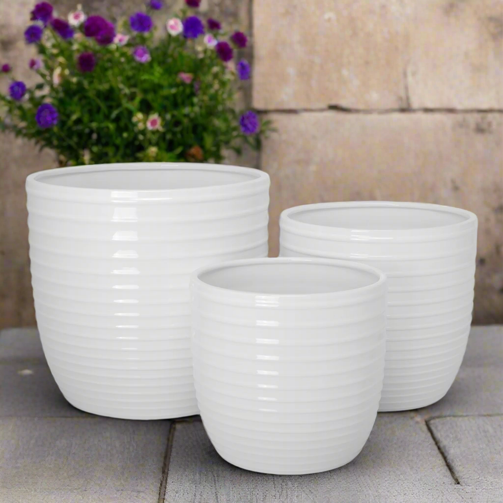 Loryne Layered Banded Planter Set (Set of 3)