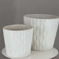 Ceramic Round Pot Matte Finish White-6.00"H -203