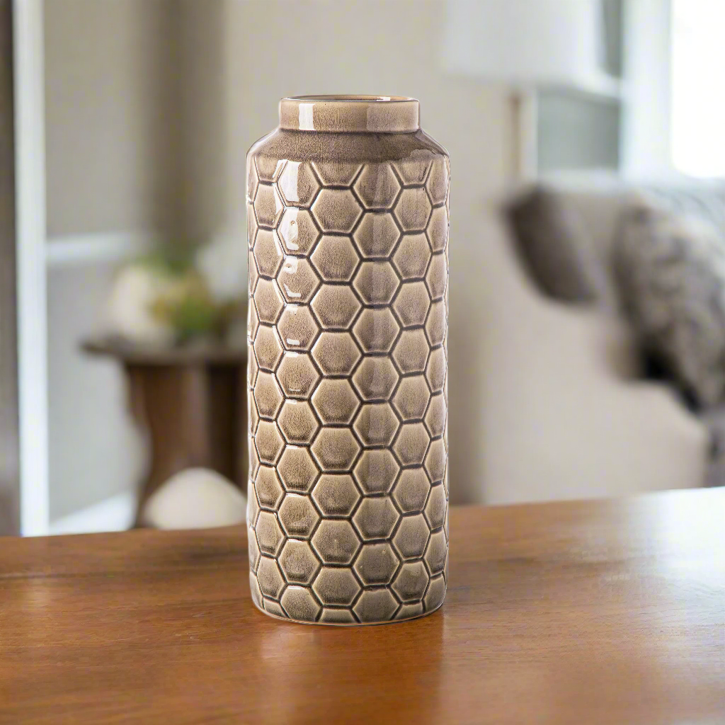Rovari Octagon Pattern Ceramic Vase