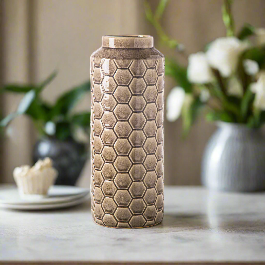 Rovari Octagon Pattern Ceramic Vase